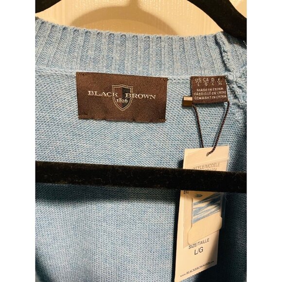 NWT Black Brown 1826 Blue Long Sleeve 100% Cotton Raglan Sleeve Pullover Size L - Picture 3 of 5